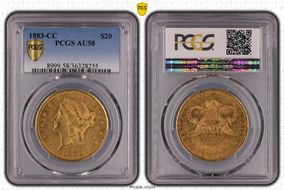 1883-CC $20 AU58