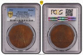 1913 Medal Battle of Leipzig Matte AE 100th Anniversary SP62