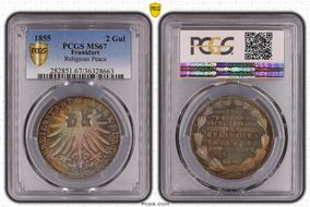 1855 2 Gul Religious Peace KM-353  Ag MS67