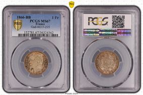 1866-BB 1 Fr Gad-463 F-215 MS67