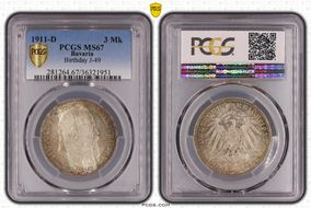 1911-D 3 Mk Birthday J-49 Ag MS67