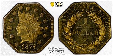 1874 G$1 BG-1124 MS62