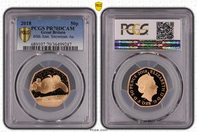 2018 50p 40th Ann. Snowman Au PR70DCAM