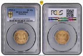 1913-J 20 Mk J-212  Au MS65