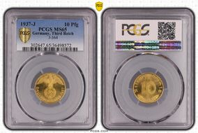 1937-J 10 Pfg J-364 MS65