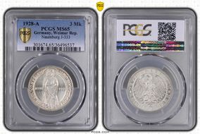 1928-A 3 Mk Naumburg J-333 MS65