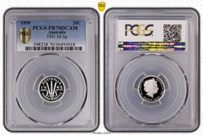 1999 20C 1942 3d Ag PR70DCAM