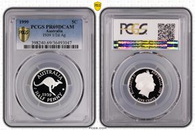1999 5C 1939 1/2d Ag PR69DCAM