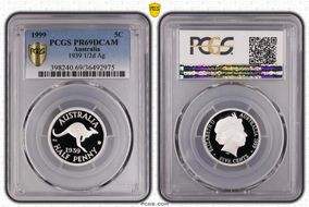 1999 5C 1939 1/2d Ag PR69DCAM