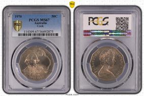 1970 50C Captain Cook MS67