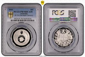 2016 50C 50 Yrs Decimal Currency PR70DCAM