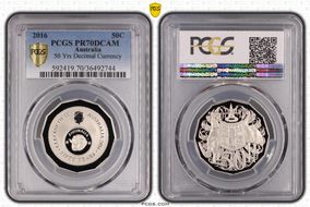 2016 50C 50 Yrs Decimal Currency PR70DCAM