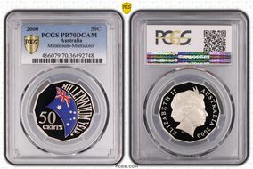 2000 50C Millennium - Colorized PR70DCAM
