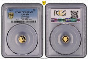 2012 $2 Aboriginal 0.5g Gold PR70DCAM