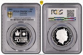 2002 50C Accession Silver PR69DCAM
