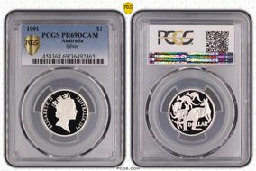 1991 $1 Silver PR69DCAM