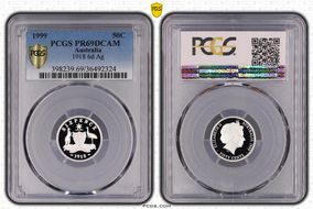 1999 50C 1918 6d Ag PR69DCAM