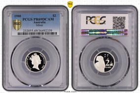 1988 $2 Silver PR69DCAM