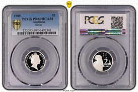 1988 $2 Silver PR69DCAM