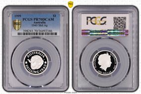 1999 $1 1940 Shil Ag PR70DCAM