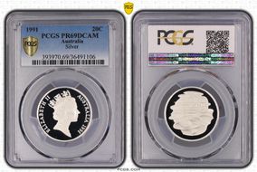 1991 20C Silver PR69DCAM