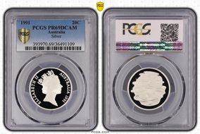 1991 20C Silver PR69DCAM