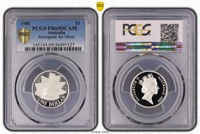 1988 $1 Aboriginal Art Ag PR69DCAM
