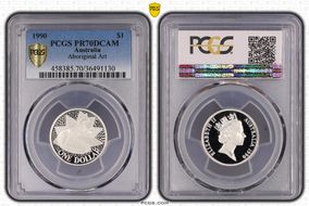 1990 $1 Aboriginal Art Ag PR70DCAM