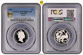 1991 $1 Silver PR70DCAM