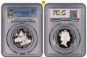 1989 50C Bicentennial Ag PR69DCAM