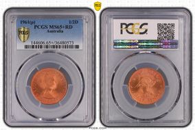 1961 Y. (p) 1/2D MS65+ RD