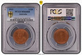 1913 1/2D MS64RB