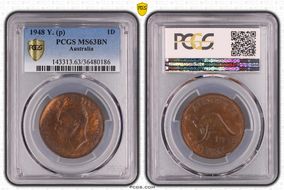 1948 Y. (p) 1D MS63BN