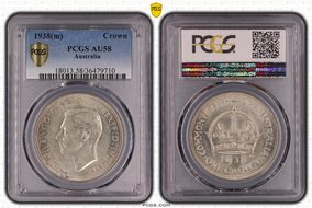 1938 Crown KM-34  Ag AU58