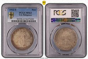 1912-S Peso KM-172  Ag MS63