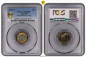 2017-C $2 Remembrance Day Colorized MS68