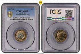 2017-C $2 Remembrance Day Colorized MS67