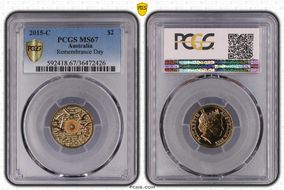 2015-C $2 Remembrance Day In Flanders Fields Colorized MS67