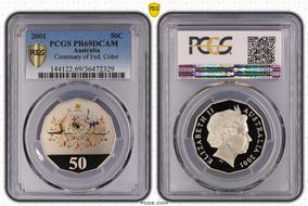 2001 50C Centenary of Federation Colorized PR69DCAM