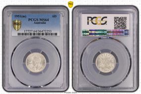 1951(m) 6D KM-45  Ag MS64