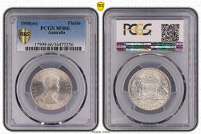 1960(m) Florin KM-60  Ag MS66