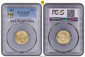 1861 Sov S-3852D T/Slanted T AU58