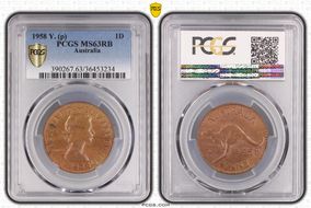 1958 Y. (p) 1D MS63RB