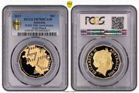2015 50C RAM 50th Anniversary Gold Plated PR70DCAM