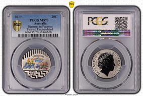 2017 20C Bananas in Pyjamas Colorized Frosted Uncirculated MS70