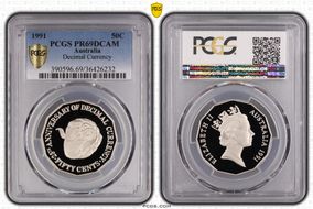 1991 50C Decimal Currency CuNi PR69DCAM