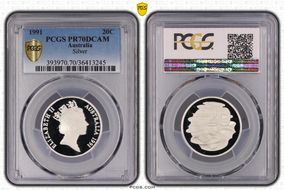 1991 20C Silver PR70DCAM