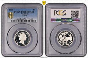 1991 $1 Silver PR68DCAM
