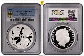 2001 $5 Spence, Nicholls & Anderson PR69DCAM