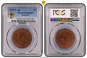 1944 Y. (p) 1D MS63BN